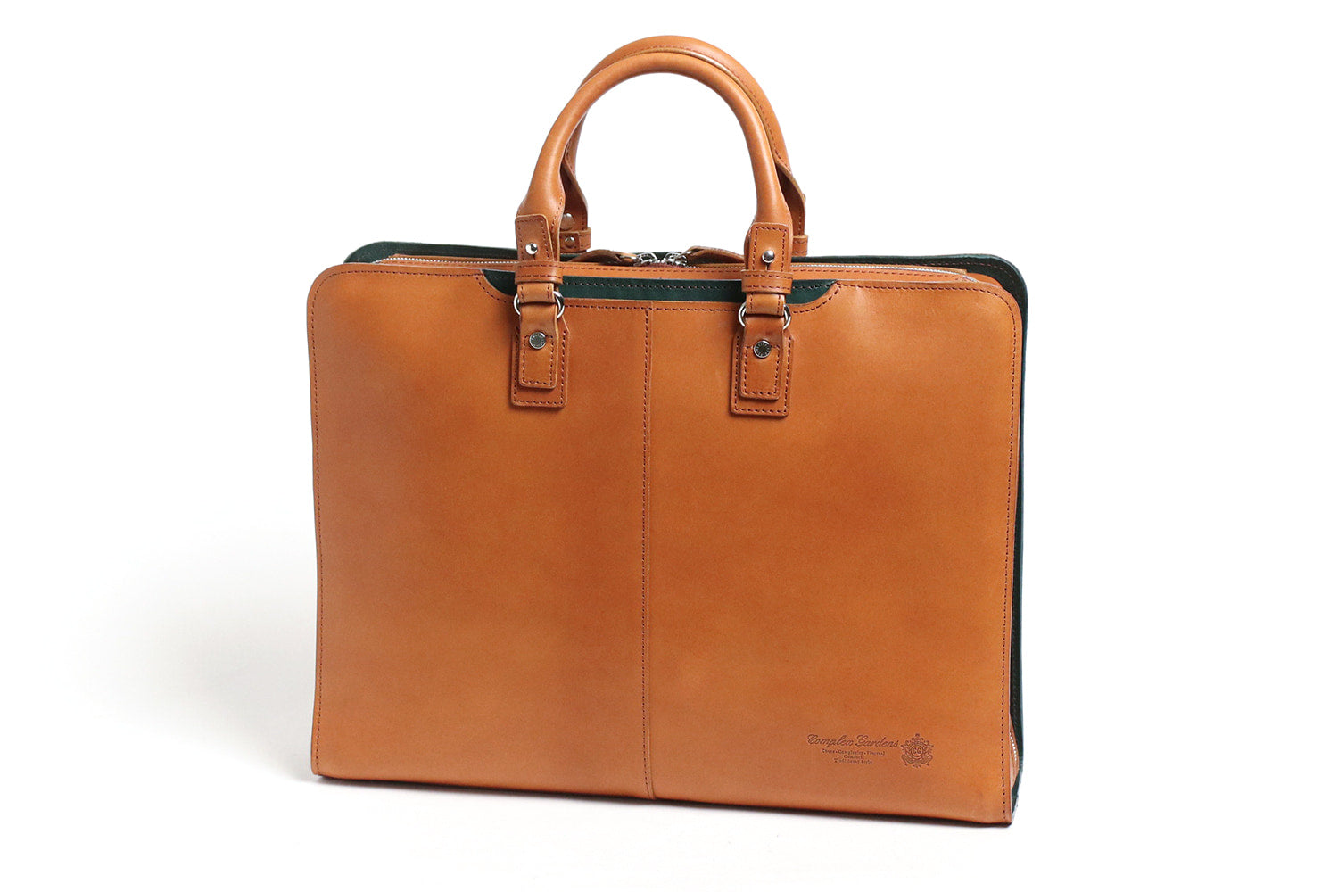 COMPLEX GARDENS / 眼蔵 ゲンゾウ  上質で肉厚なバケッタレザーを贅沢に使用したラウンドジップB4ブリーフケース