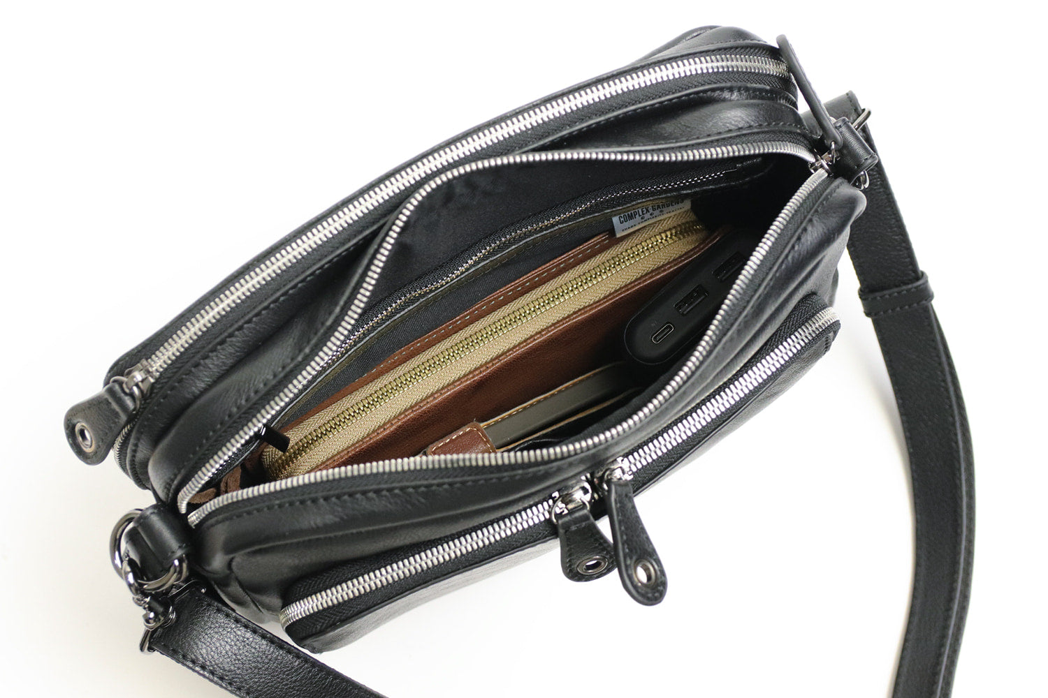 COMPLEX GARDENS / Gigei Soft and lightweight Bangladeshi kip all-leather 2-way shoulder bag M that can also be used as a vertical shoulder bag