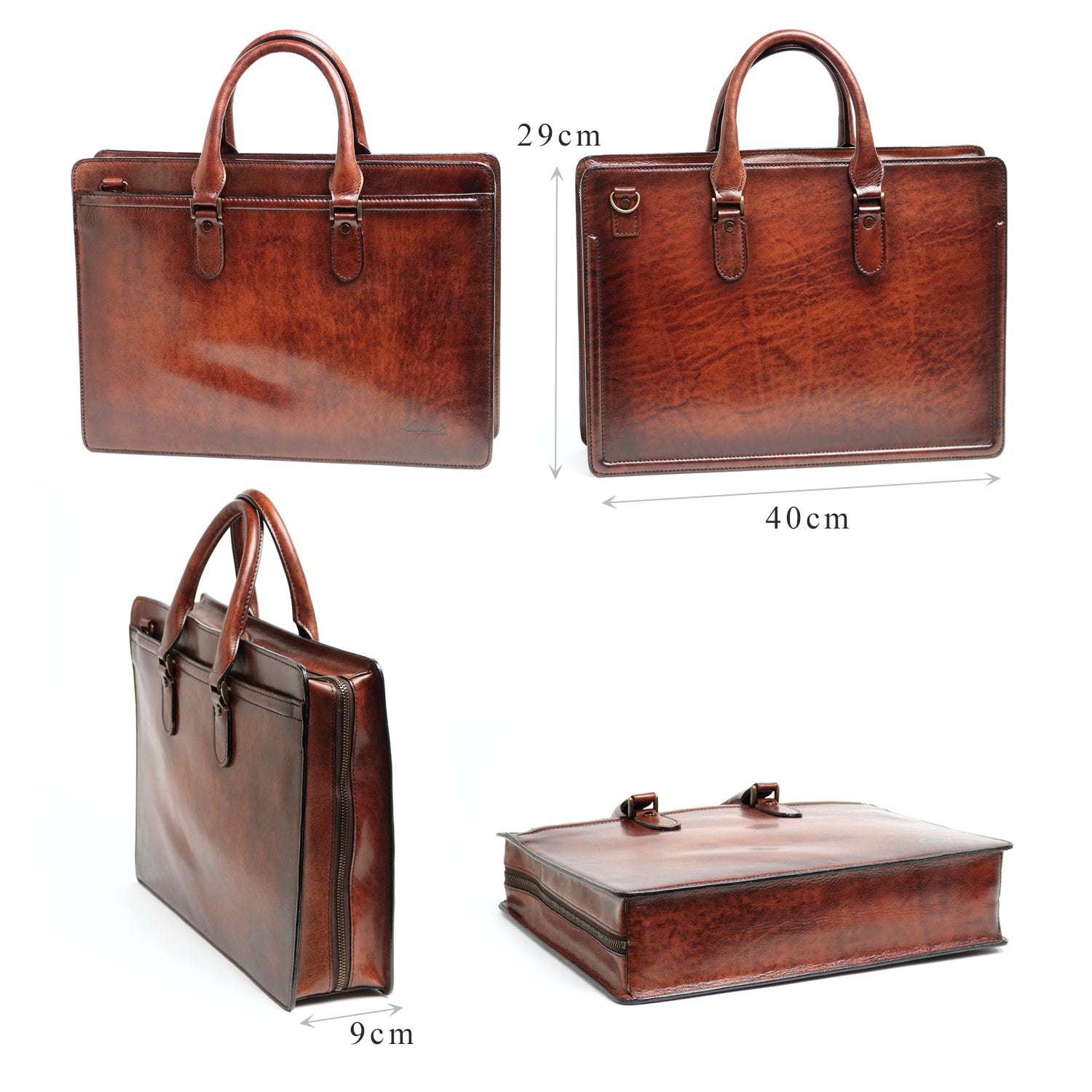 Lugard / G-3 One-of-a-kind shadow finish. A round zipper briefcase with a vintage feel.