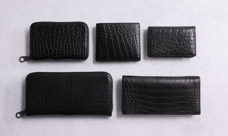 Luggage AOKI 1894 / Matt Crocodile 気品が漂うナイルクロコの 美しいラウンドファスナー長財布