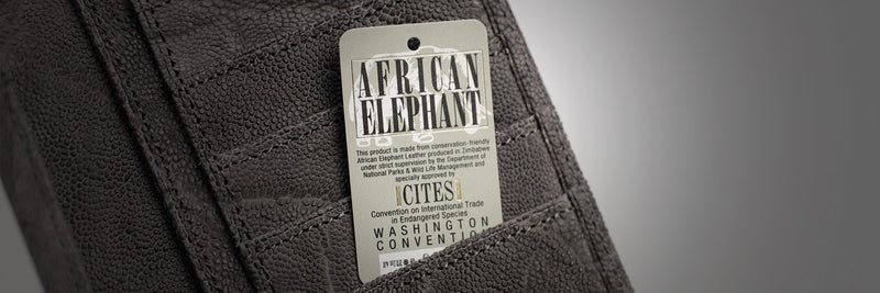 Luggage AOKI 1894 / African Elephant  整った腑（ふ）にこだわった象革の ラウンドファスナー長財布