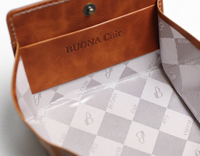 BUONA Cuir ボナ キュイール / ローザサックス  ツヤのあるイタリア製牛革の コンパクトウォレット