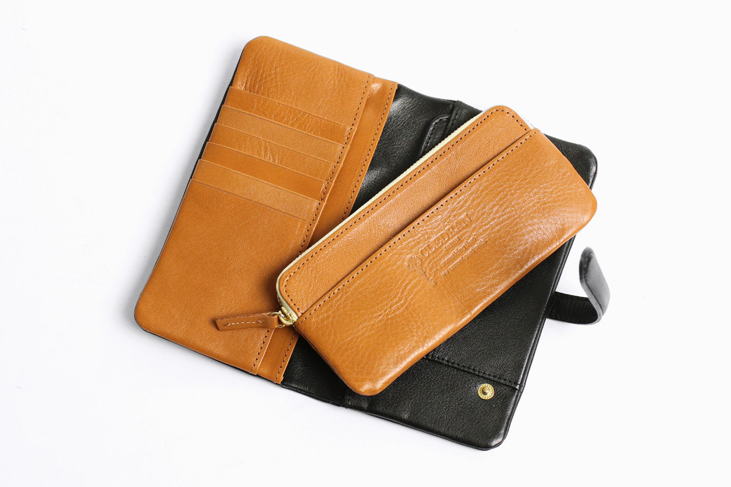 CLEDRAN Adre Plump form Functional long wallet made of cowhide leather 