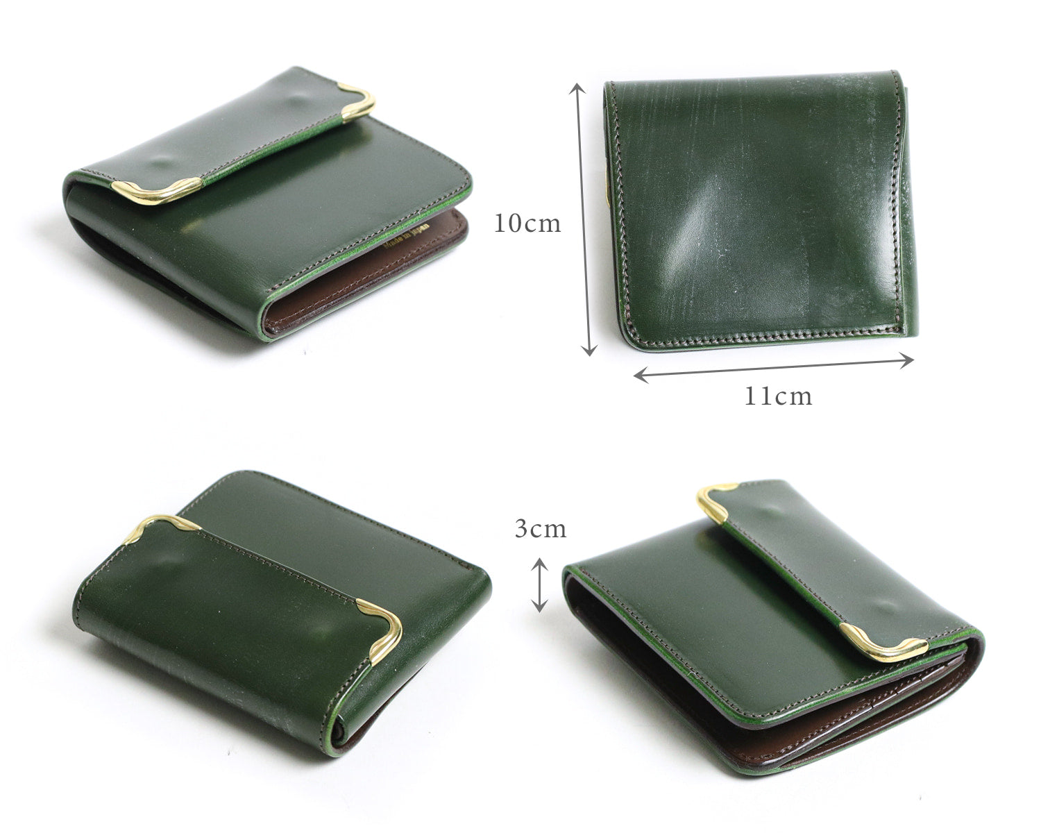 CRAMP / Ikenohata Ginkakuten The brass metal fittings on the sides are an accent. A bi-fold wallet with a large capacity Garcon coin case. 