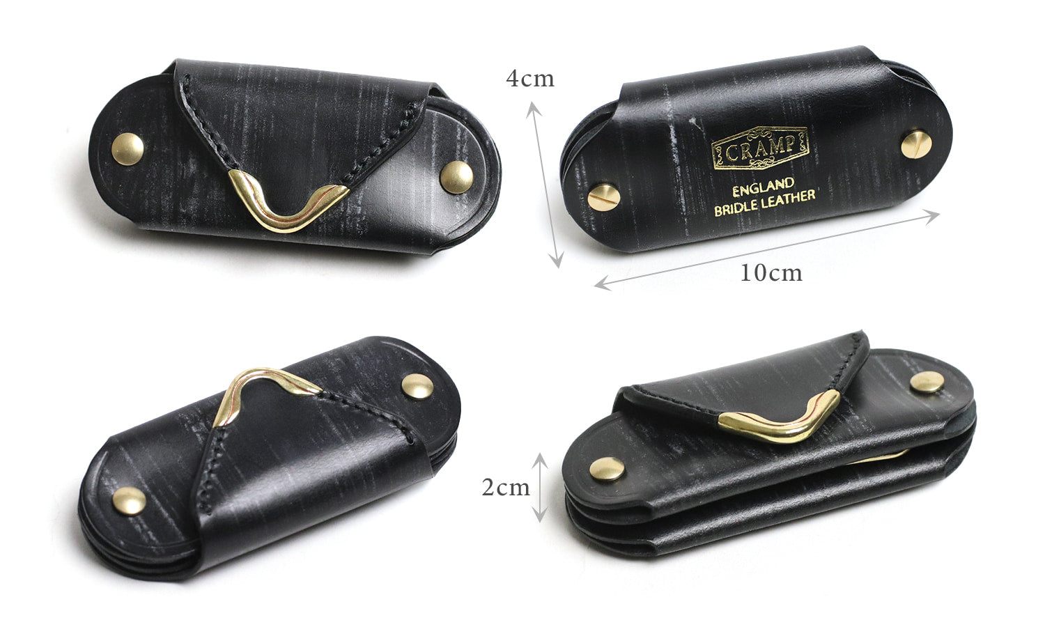 CRAMP / 池之端銀革店 フロント金具がアクセント。真鍮シューホーン付きミニコインケース