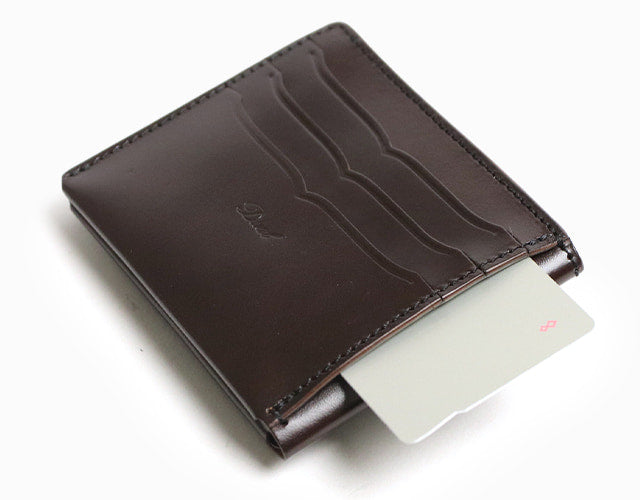 Dual / Ikenohata Ginkawa-ten Saddle Pull-up Leather Slim Wallet with a Translucent Luster