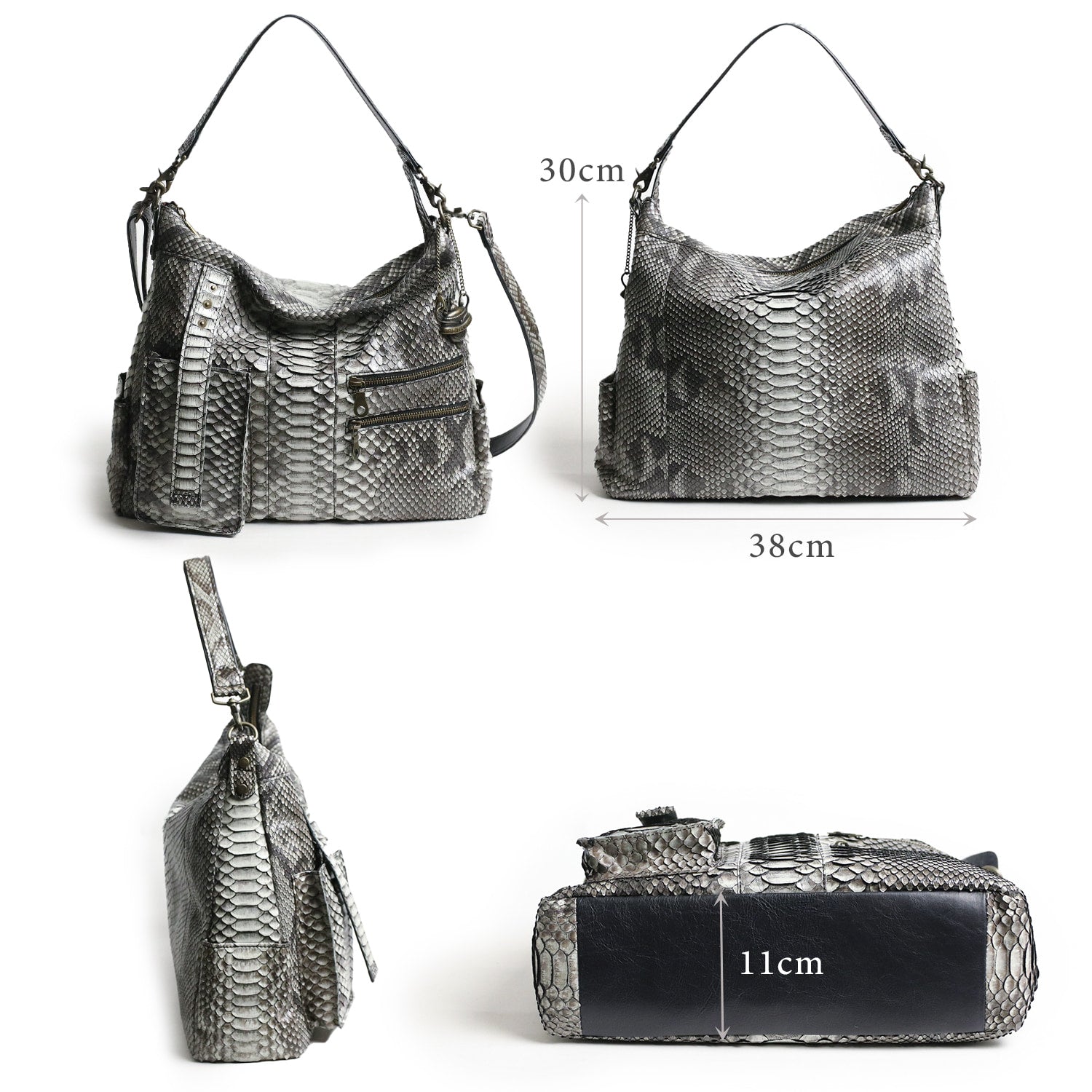 FU-SI FERNALLE / GB PYTHON collection Beautiful diamond python 3way bag
