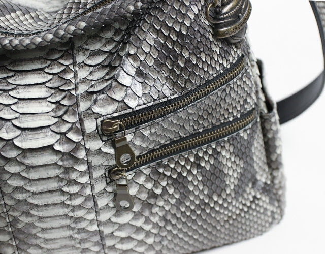 FU-SI FERNALLE / GB PYTHON collection Beautiful diamond python 3way bag