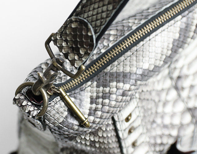 FU-SI FERNALLE / GB PYTHON collection Beautiful diamond python 3way bag