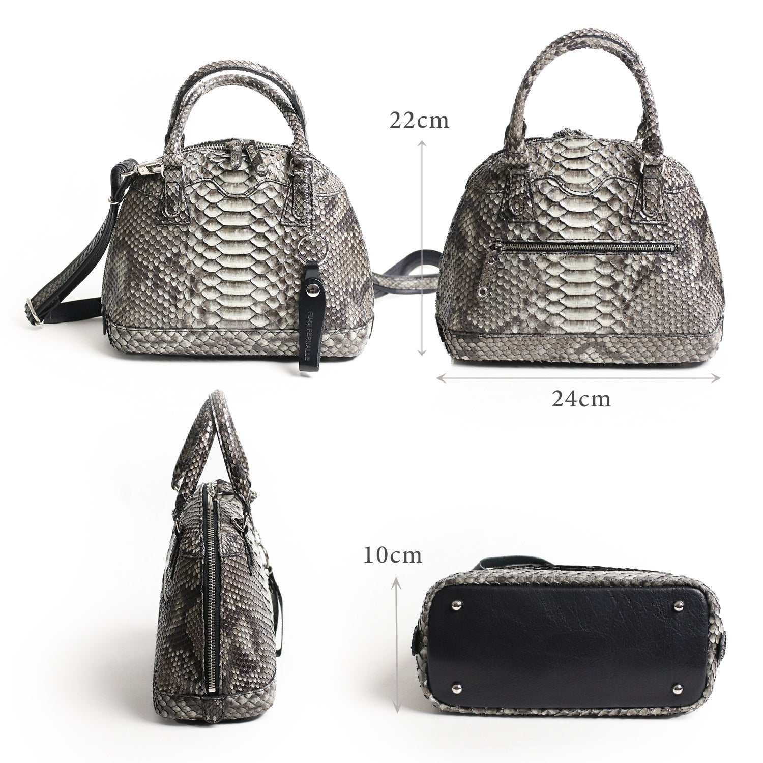 FU-SI FERNALLE / GB PYTHON collection Beautiful diamond python 2-way bag