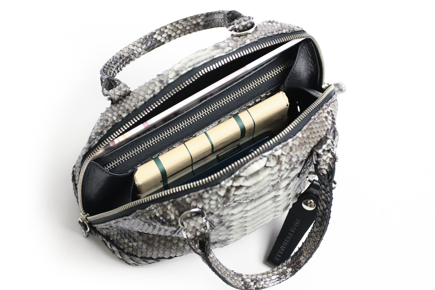 FU-SI FERNALLE / GB PYTHON collection Beautiful diamond python 2-way bag