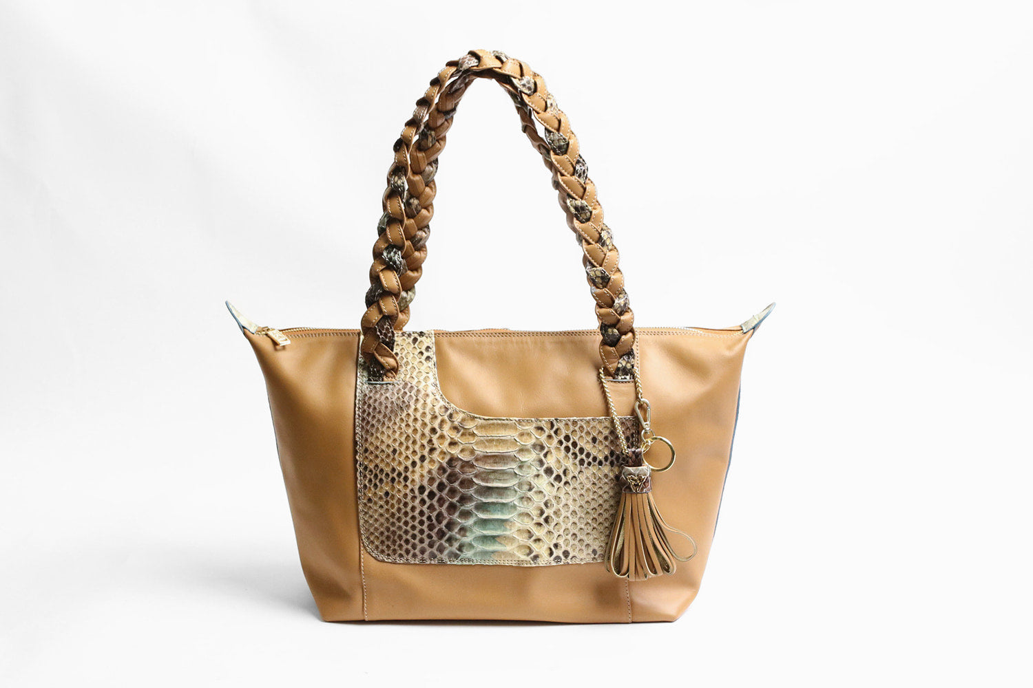 GHIBLI One-of-a-kind Italian imported beautiful python x cowhide combination tote bag 