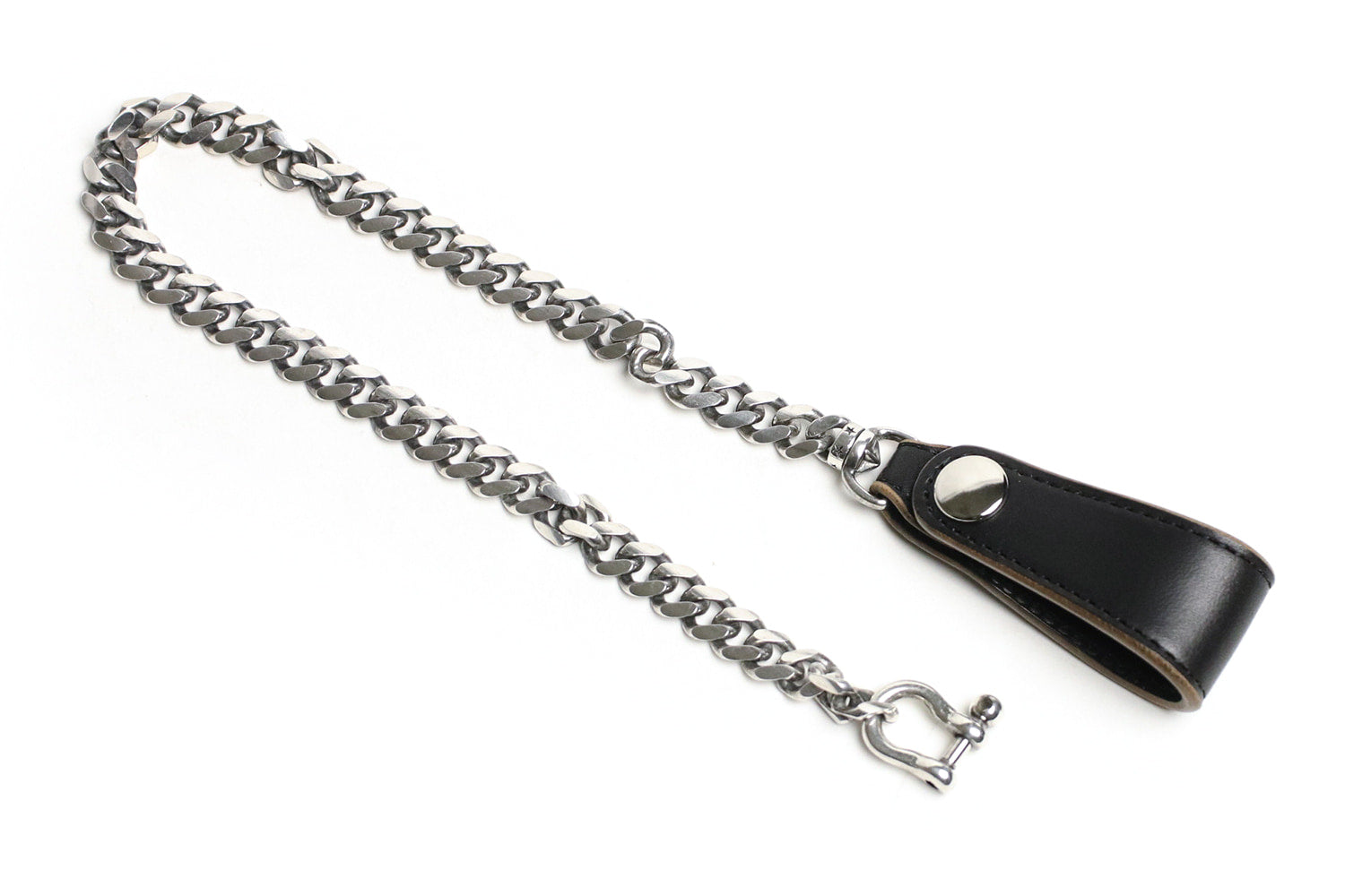 INCEPTION / HORSE BUTT LEATHER BRASS CHAIN (SILVER PLATING)