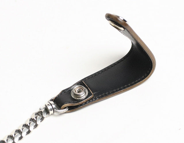INCEPTION / HORSE BUTT LEATHER BRASS CHAIN ​​(SILVER PLATING)