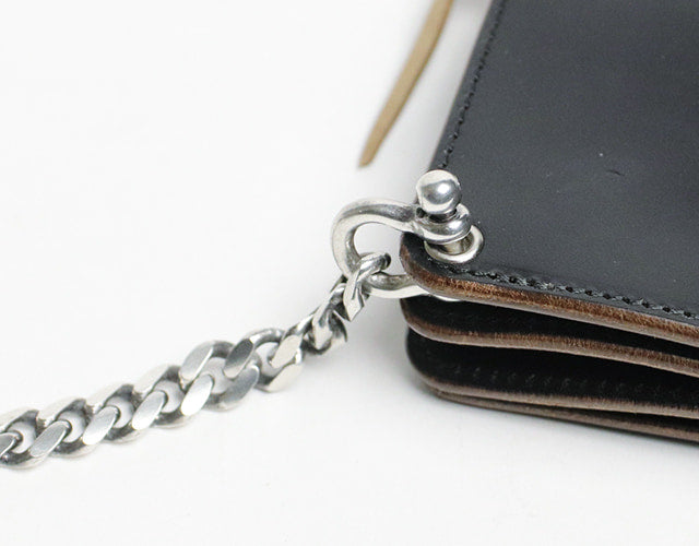 INCEPTION / HORSE BUTT LEATHER BRASS CHAIN (SILVER PLATING)