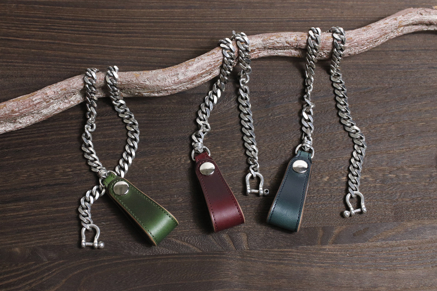 INCEPTION / Chromexcel LEATHER BRASS CHAIN SILVER PLATING
