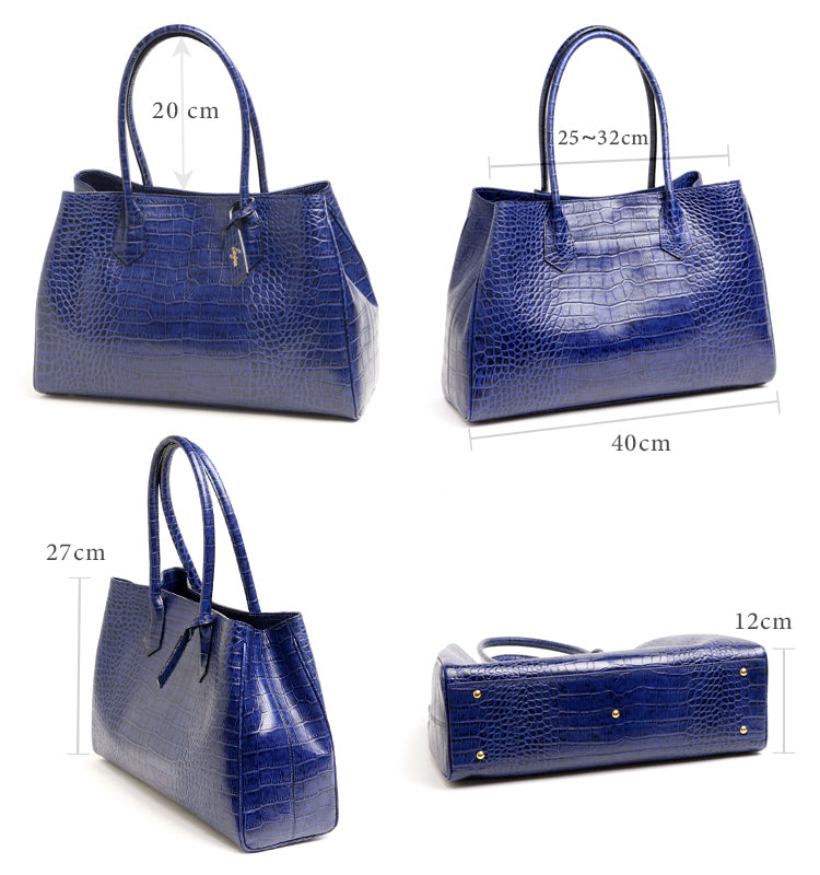 legu by LILY / Chroma Luxurious croco-embossed leather A4 volume tote