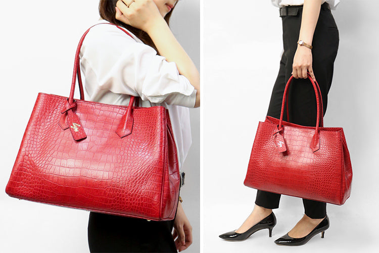 legu by LILY / Chroma Luxurious croco-embossed leather A4 volume tote