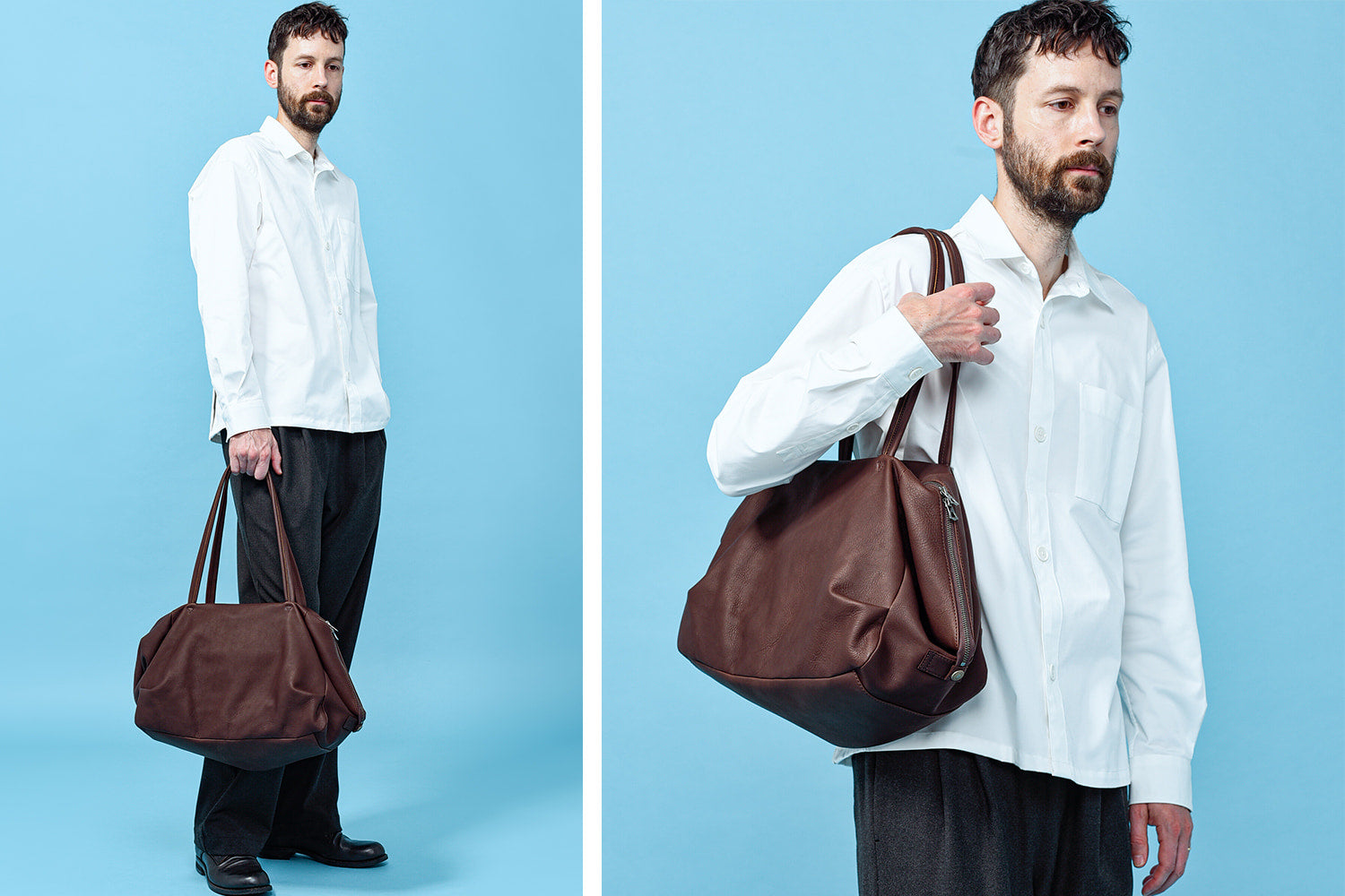 MR.OLIVE E.O.I IMPERMA-LEATHER / DRAPE BOSTON BAG