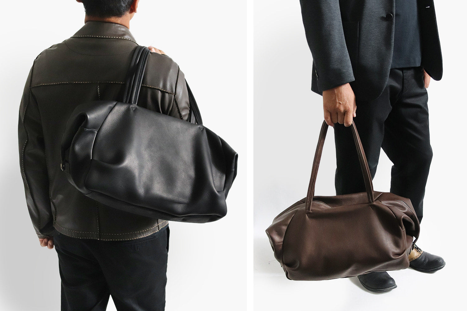 MR.OLIVE E.O.I IMPERMA-LEATHER / DRAPE BOSTON BAG