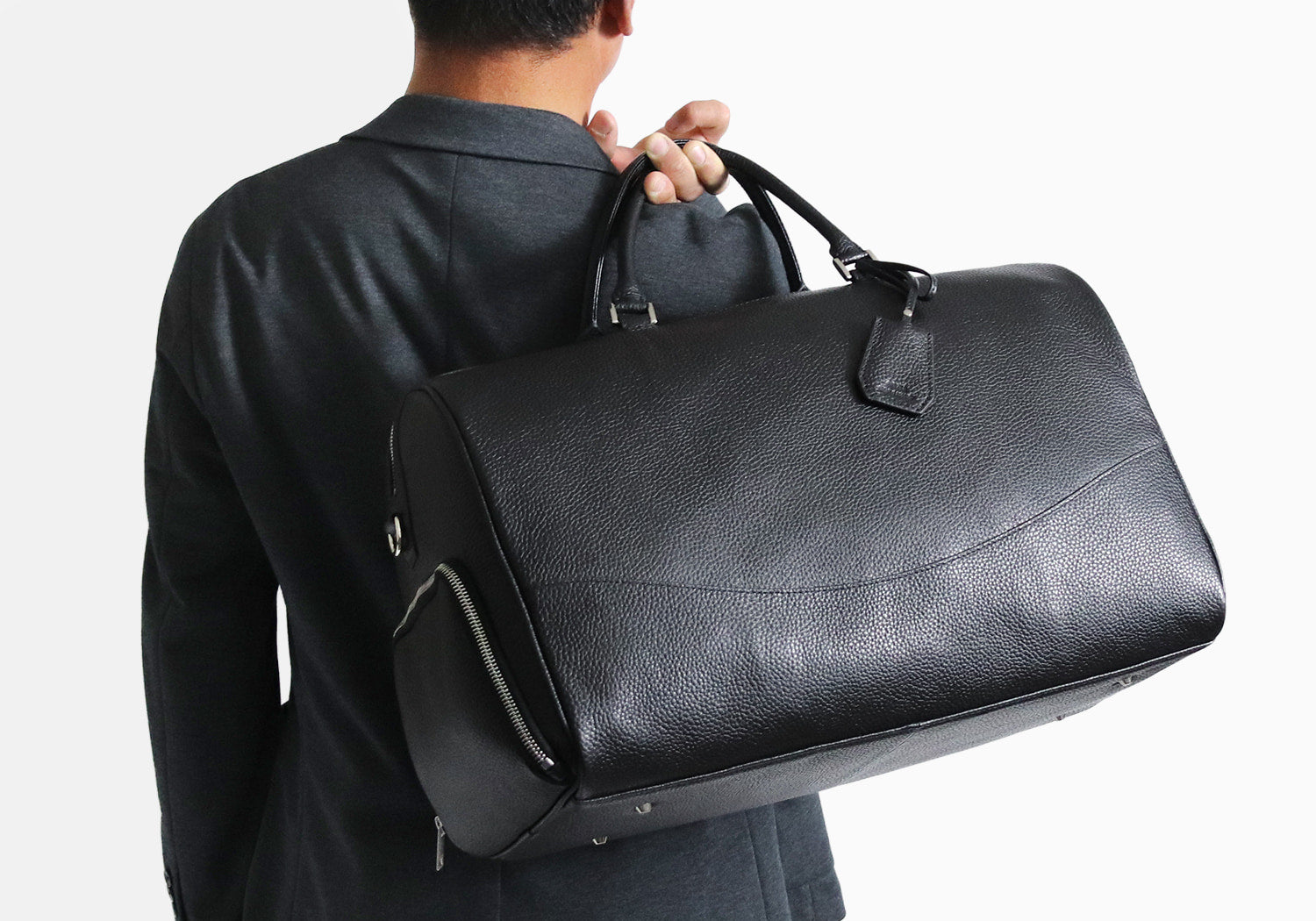SEEKER /  GLOSS 出張や旅行、ジムやゴルフに。 軽やかなシュリンクレザーの2wayボストン