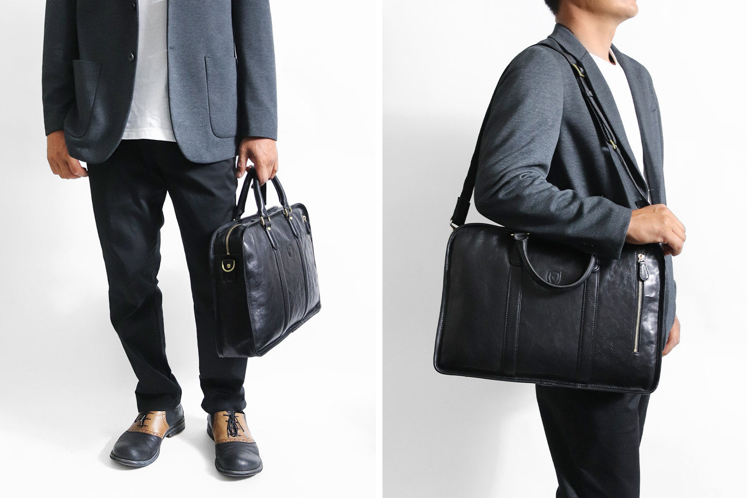 sot / GAMI A functional 2-way briefcase made from tasteful vegetable tanned leather 