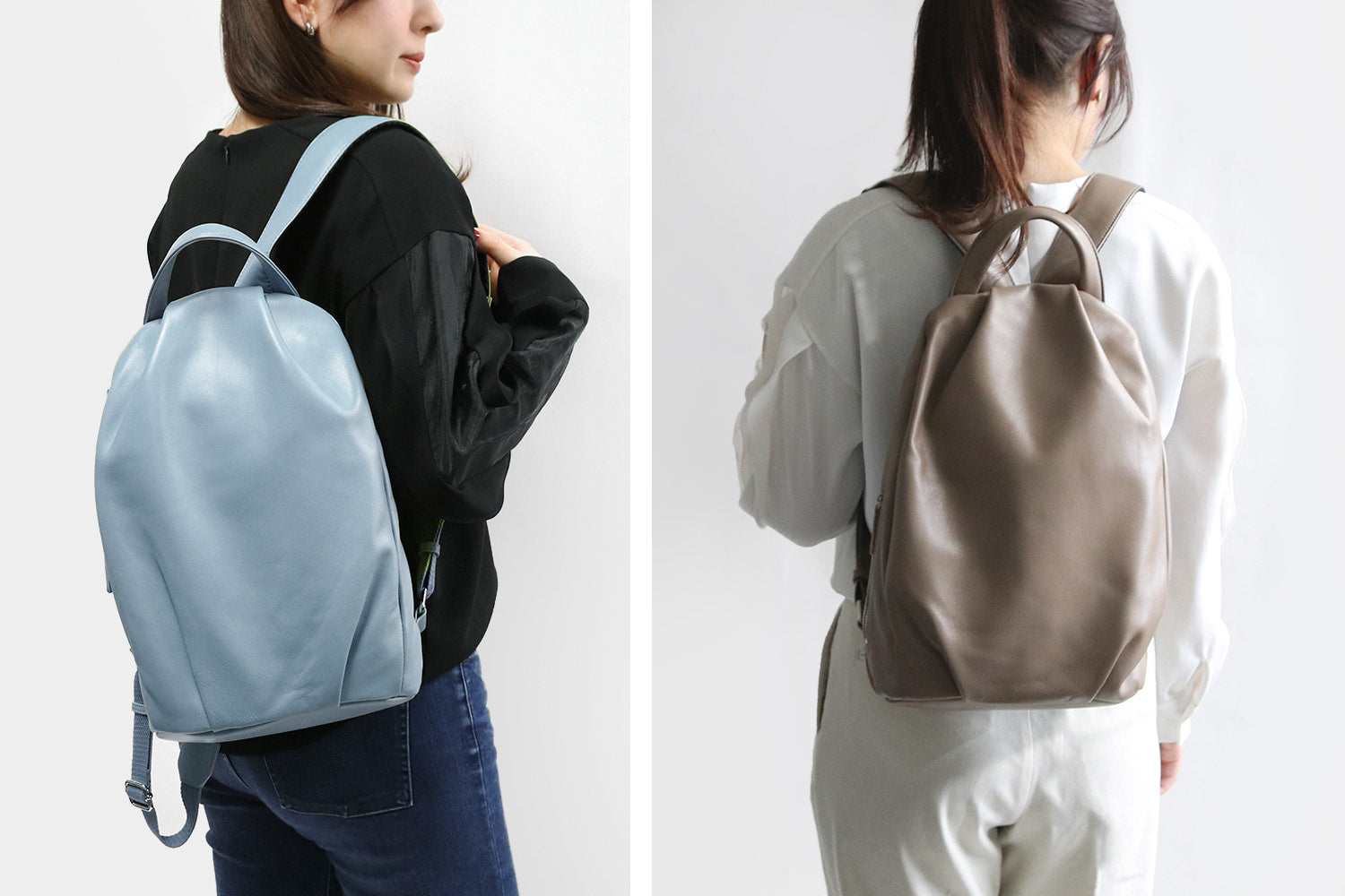 ARUKAN Lamoor Elegant lamb leather drape backpack 