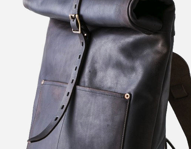 vasco / LEATHER ROLL TOP RUCKSACK