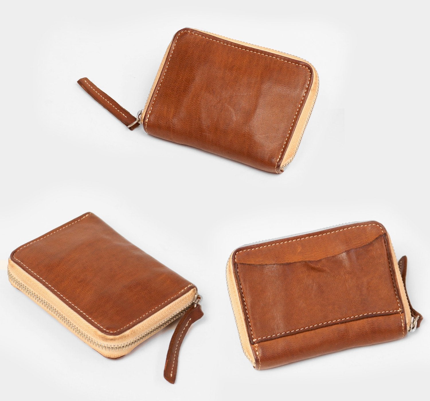 REALMIND / FORO A unique texture. A mini wallet made of soft and light high-quality horse-tanned leather.