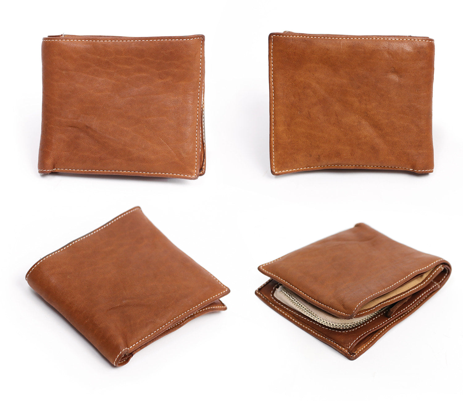 REALMIND / FORO A unique texture. Soft and lightweight folding wallet made of high-quality piece-dyed horse-tanned leather