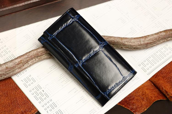 REALMIND / PRIMA 艶めくラージクロコ型押しレザーの長財布