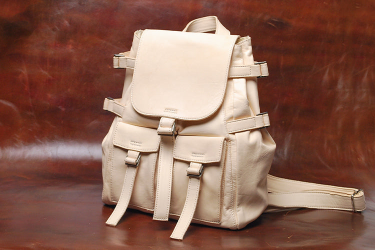 REALMIND FORO Natural Let's grow it into a candy color. Rare horse ecru leather backpack