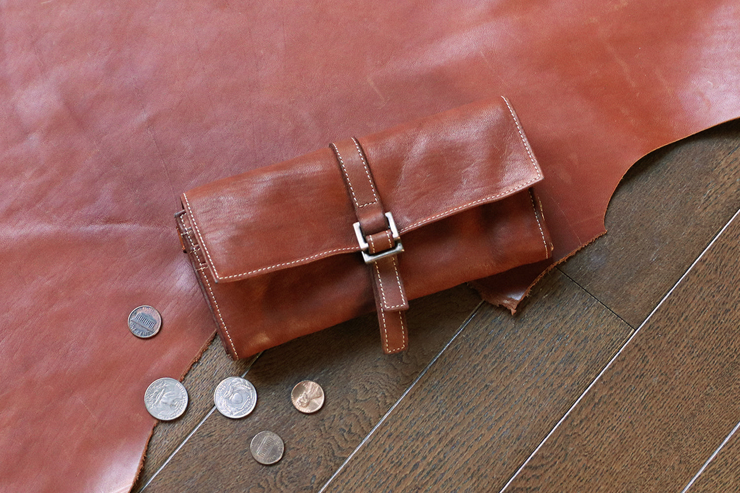 REALMIND / FORO A unique texture. Soft and lightweight high-quality piece-dyed horse tan leather long wallet 