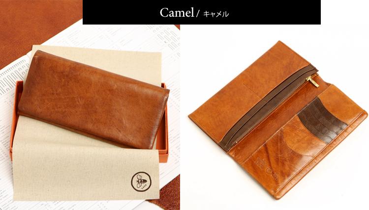 la GALLERIA / Arrosto Antique color long wallet with uneven dyeing and shadow finish