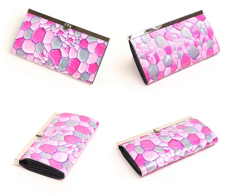 FU-SI FERNALLE / BAGILIO collection Beautiful colors that catch the eye Beautiful enameled Italian leather bellows wallet
