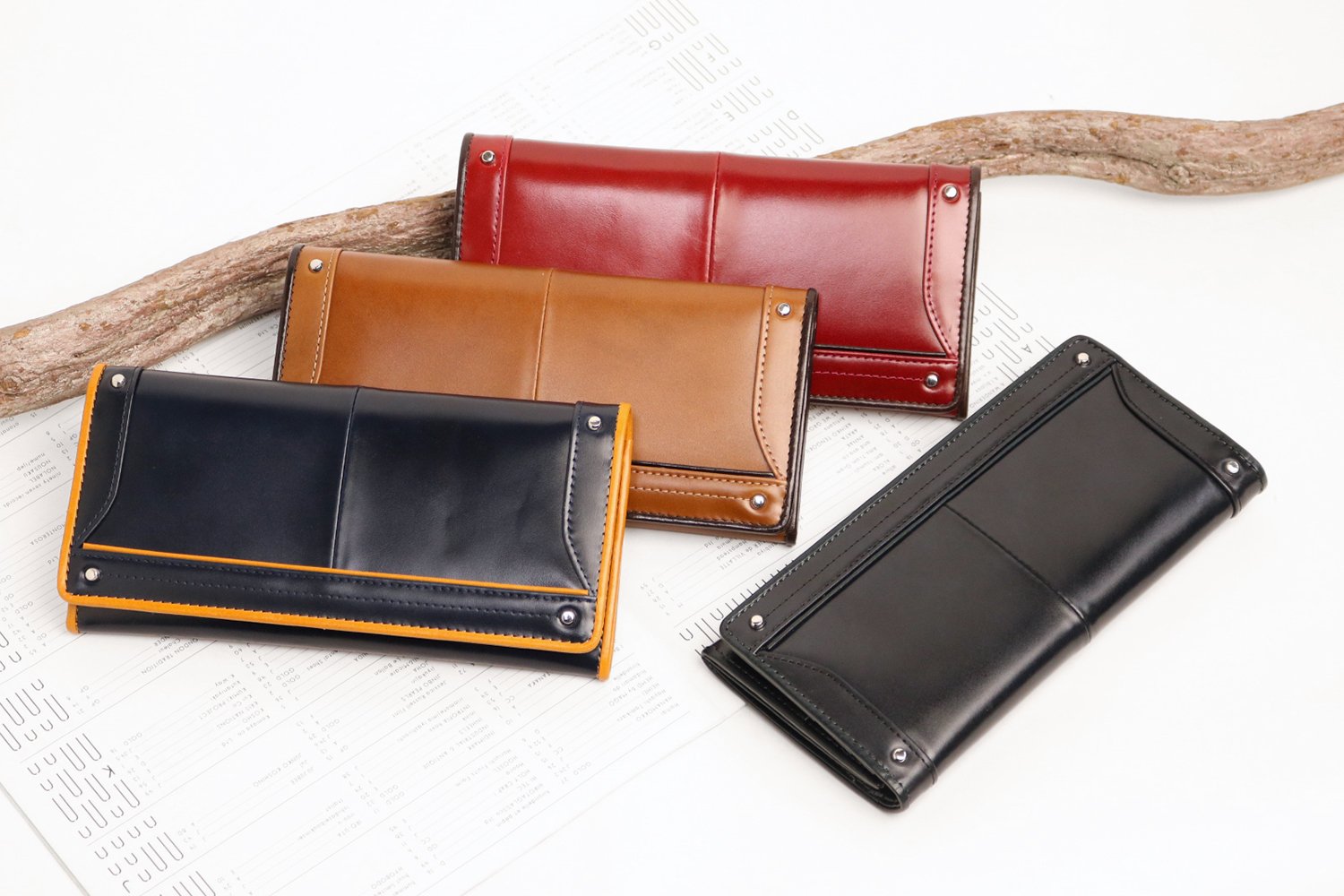 Kiefer neu / Ciao Beautiful uneven dyed leather long wallet
