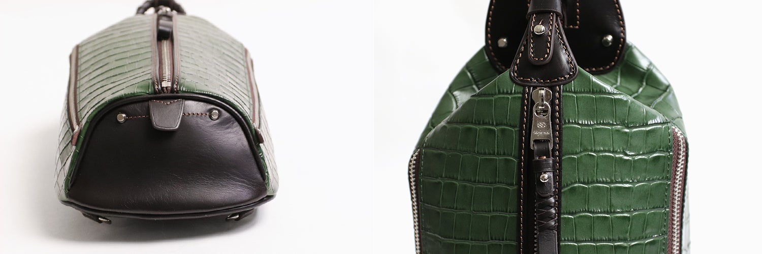 Kiefer neu / amore Luxurious crocodile-embossed leather body bag with belt 
