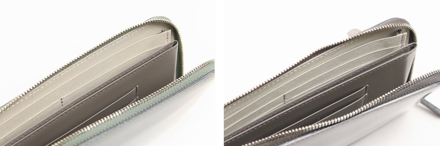 Neutral Gray Beautiful glossy enamel nuance color L-shaped zipper wallet