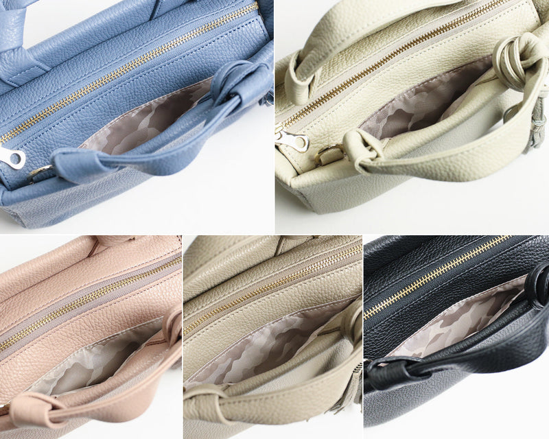 Atelier nuu / loop 優しいトーンの色味と、柔らかいイタリア革。 タッセルが揺れるミニボストンバッグ